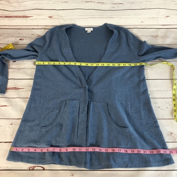 Pure J. Jill Cotton Cashmere Blend Blue Cardigan - Picture 7 of 7